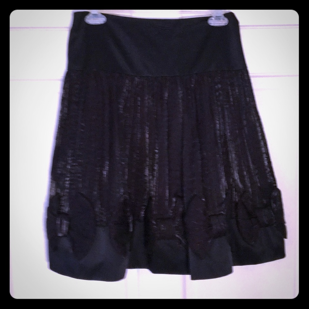 Nanette Lepore Size 2 Black Bow Detail Skirt